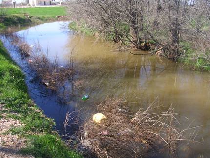 El río Azuer a su paso por el puente del Espino