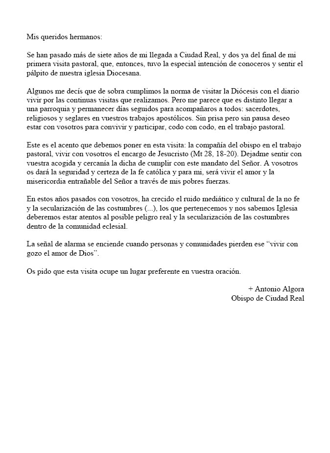 Carta del Obispo