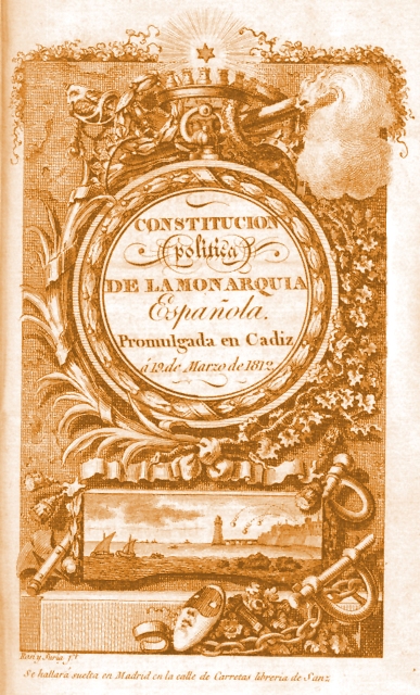 Portada de una edición de la Constitución de 1812