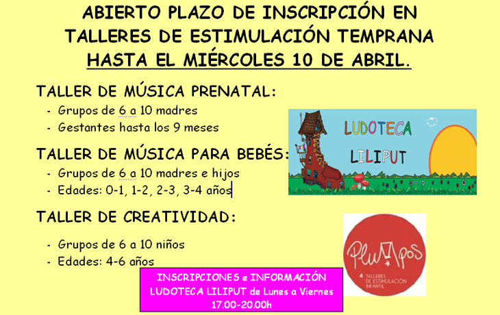 Talleres de estimulación temprana para bebés y mamás en la Ludoteca Liliput