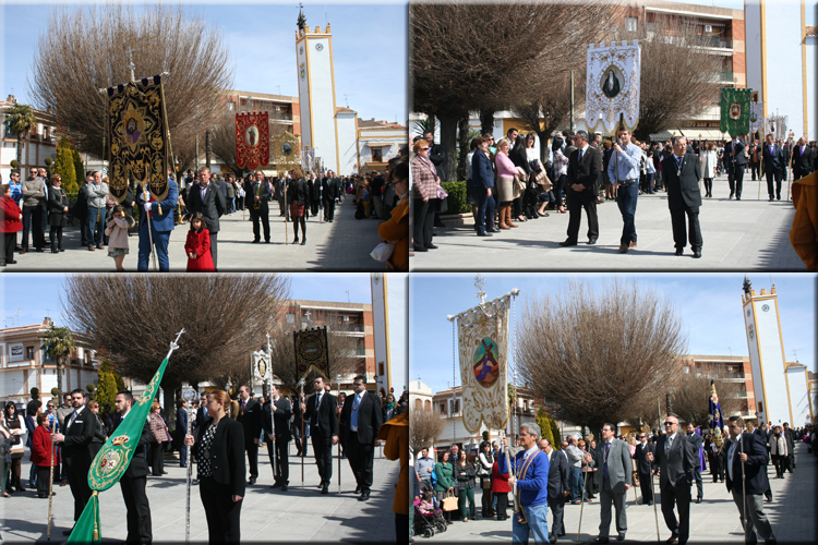 Membrilla se volcó este domingo con  los actos solemnes de la celebración del 75 Aniversario de las imágenes del Nazareno y la Soledad