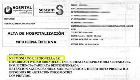 La Plataforma de Afectados por la Legionela sigue aportando pruebas de un quinto fallecimiento en un nuevo comunicado