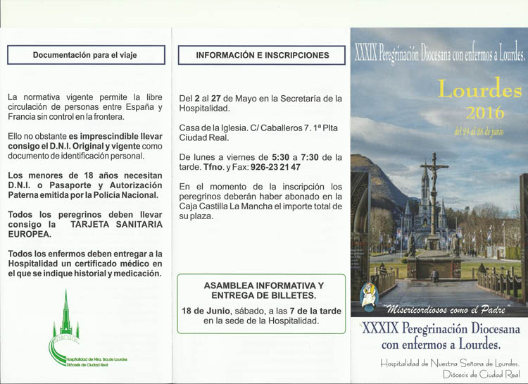 Se presenta en Membrilla la 39 Peregrinación Diocesana a Lourdes