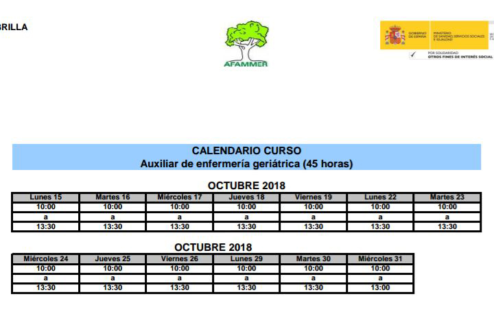 Afammer Membrilla organiza un curso de Auxiliar de Enfermería Geriátrica en octubre